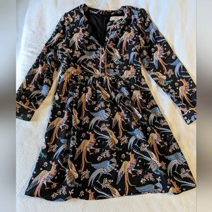 LOFT quail print mini dress